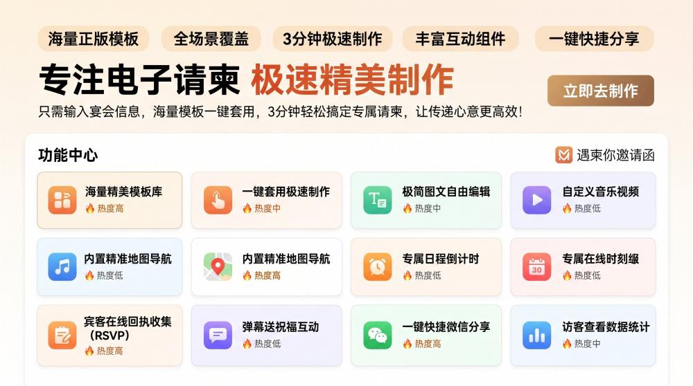 免费电子邀请函制作攻略！零成本搞定各类请柬，省时又省心✨
